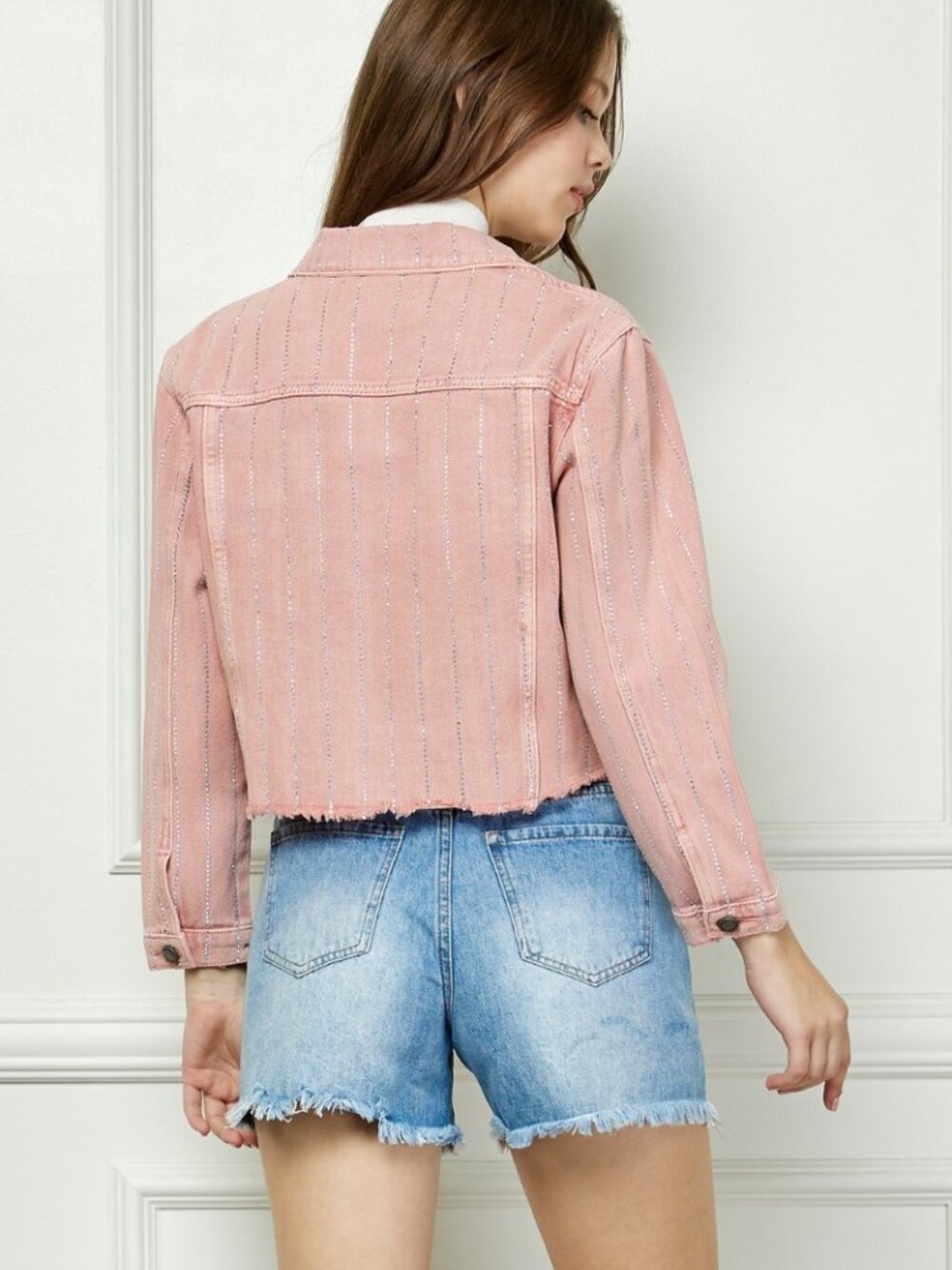 Pink Rhinestone Strip Jacket - Picture 2 of 4